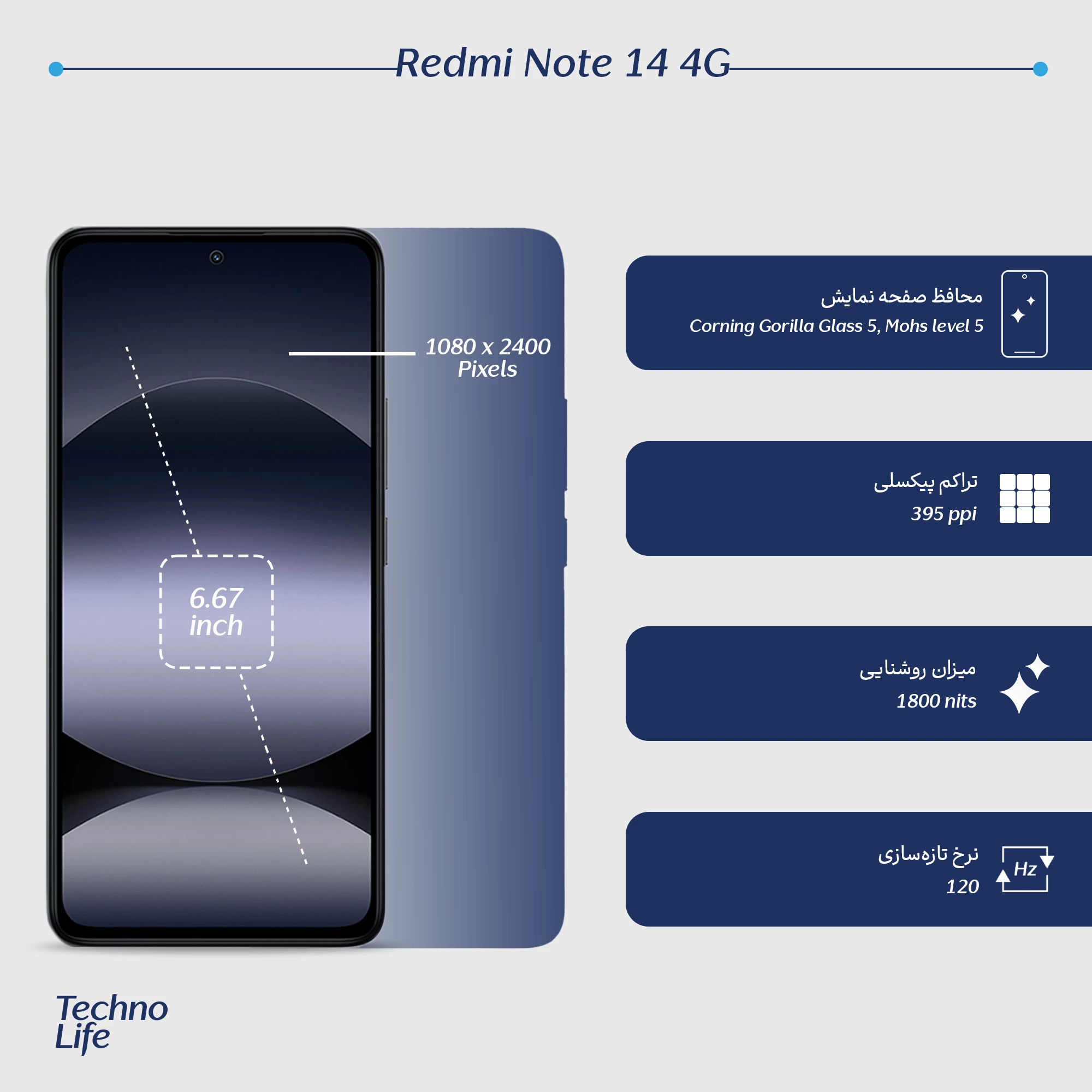 گوشی موبایل شیائومی مدل Redmi Note 14 4G ظرفیت 256 گیگابایت رم 8 گیگابایت